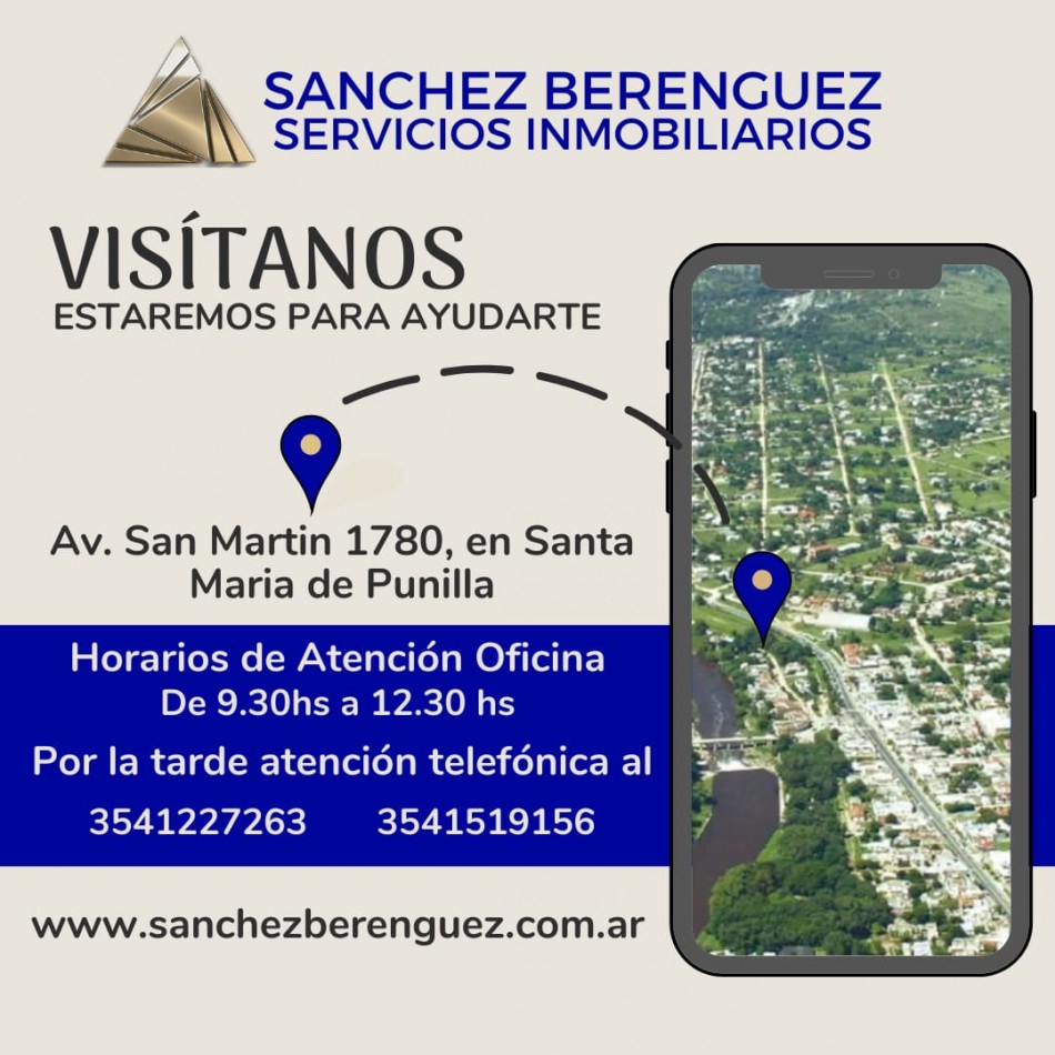 TERRENO A  LA VENTA EN SANTA MARIA DE PUNILLA, VILLA CAEIRO. TE125